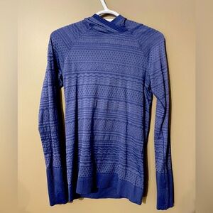 Lululemon hooded, long sleeve, stretchy running top. Size medium.